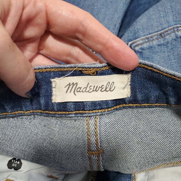 MADEWELL The MomJean Mom Jeans Distressed Hi-Rise Tapered Stretch Women 24 x 26" - Picture 9 of 14